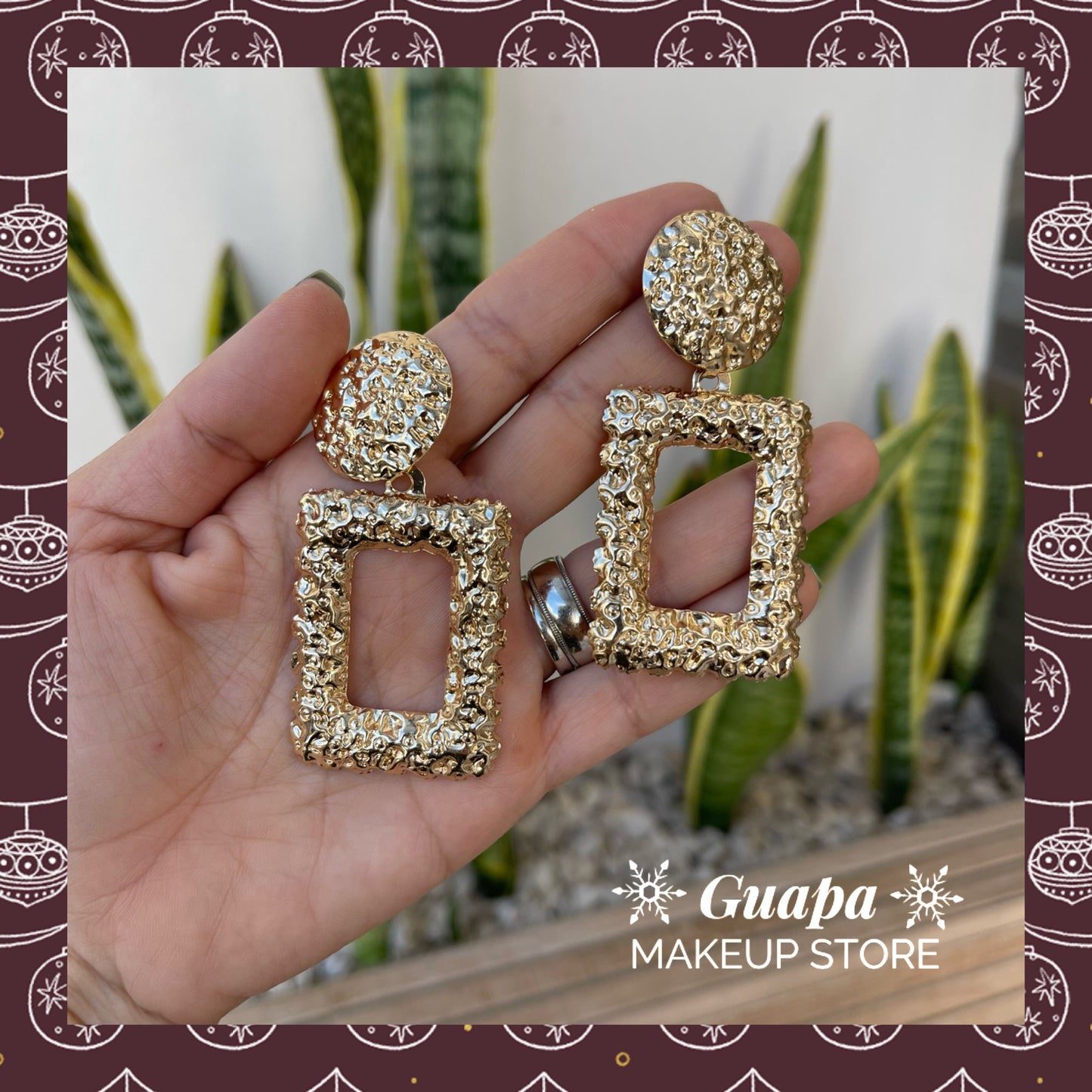 Aretes dorados Colgantes