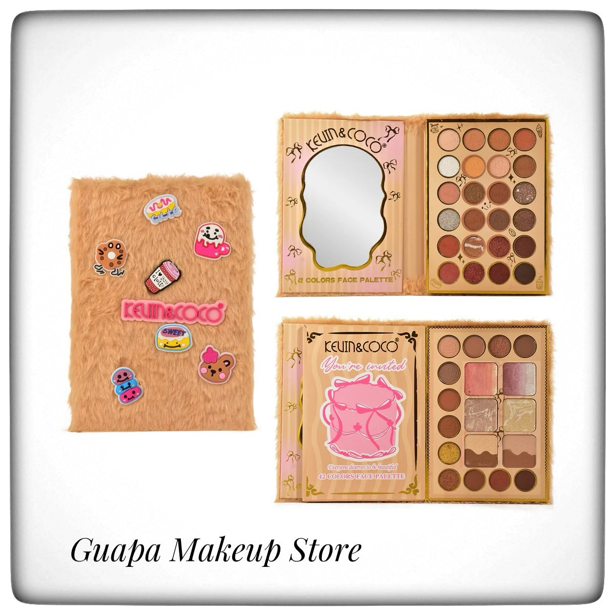 Paleta de 42 Colores para el Rostro Marrón Fuzzy Kevin & Coco