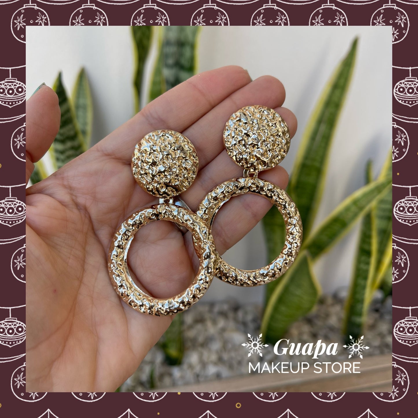 Aretes dorados Colgantes