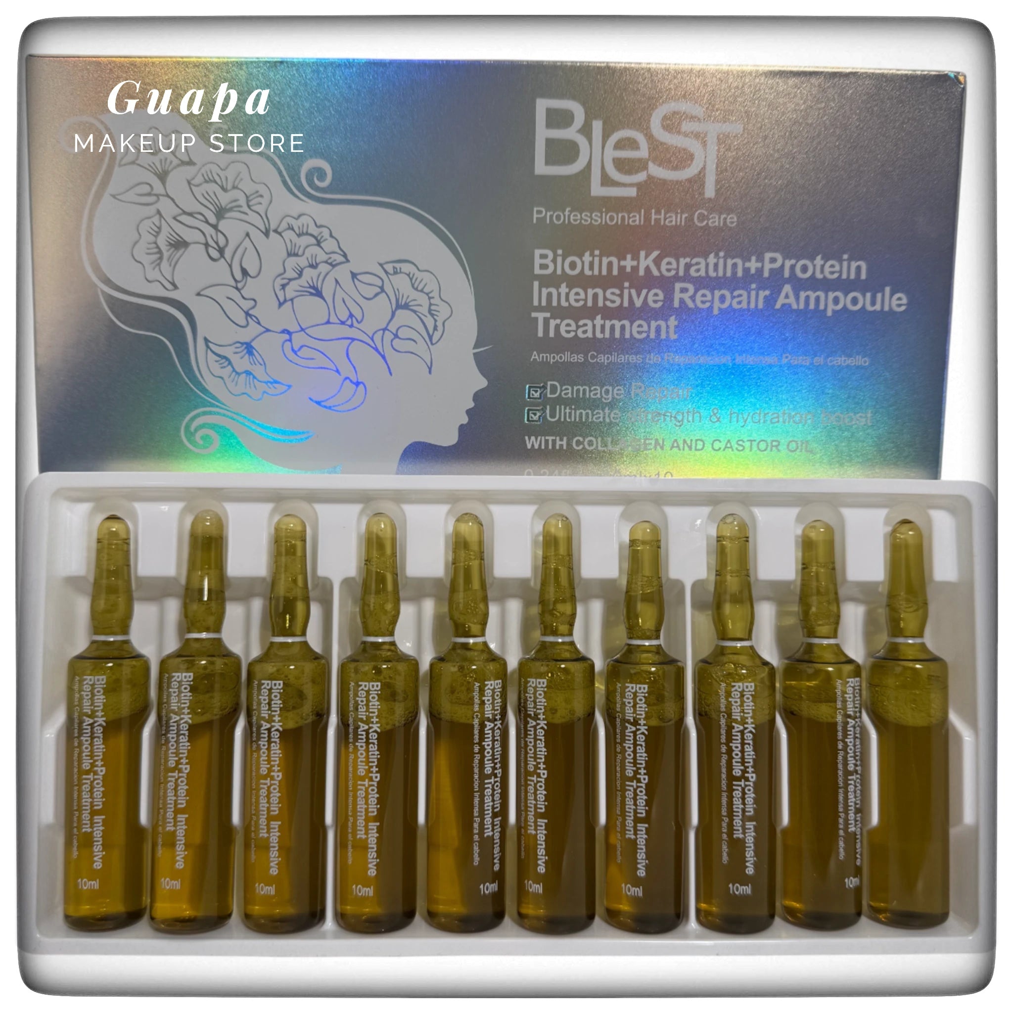 Ampollas reparadoras Intensivas con Biotina+Queratina+Proteínas