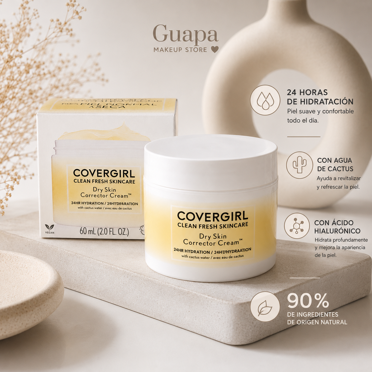Crema hidratante correctora de piel seca Covergirl