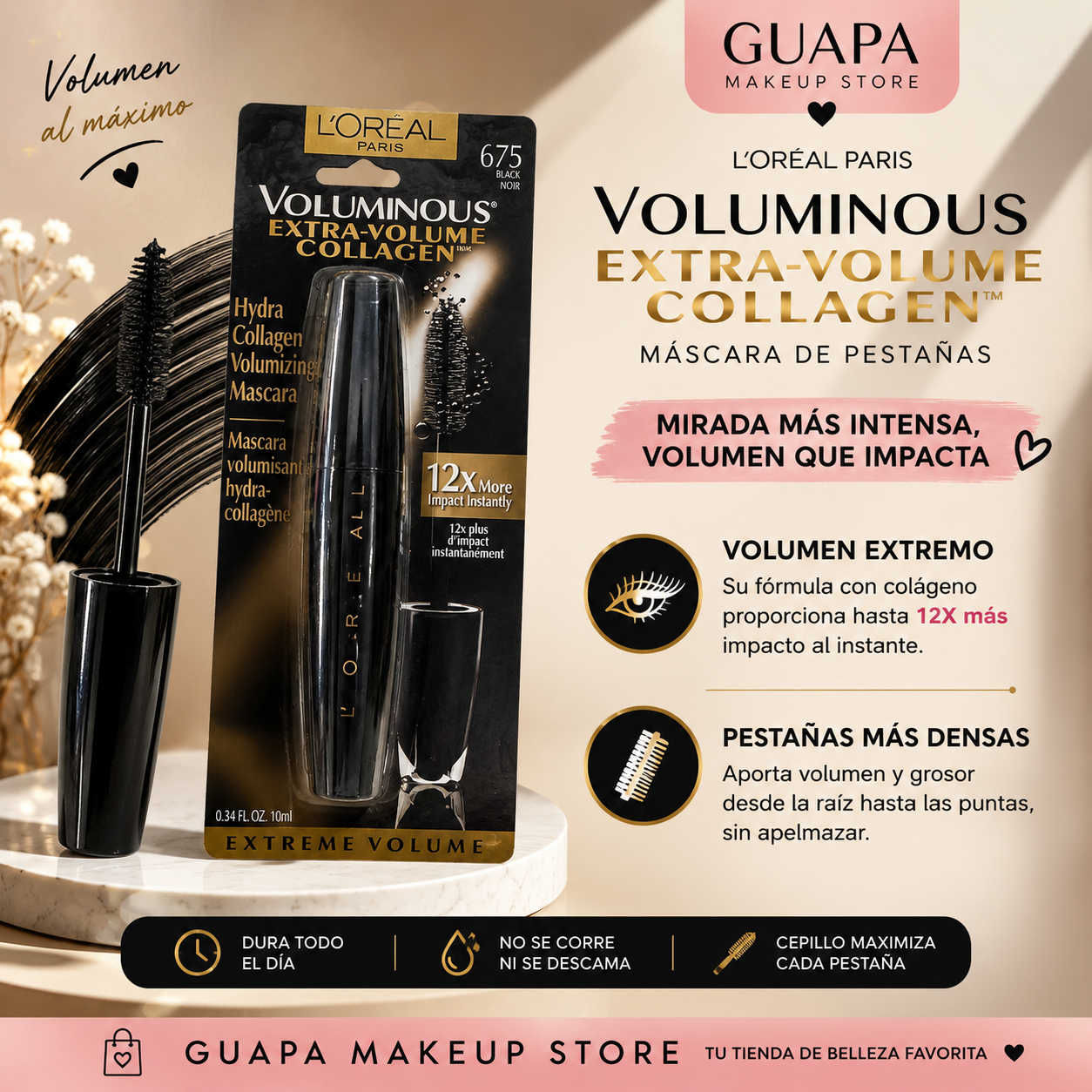 Máscara de pestañas Voluminous extra-volume collagen L'Oreal