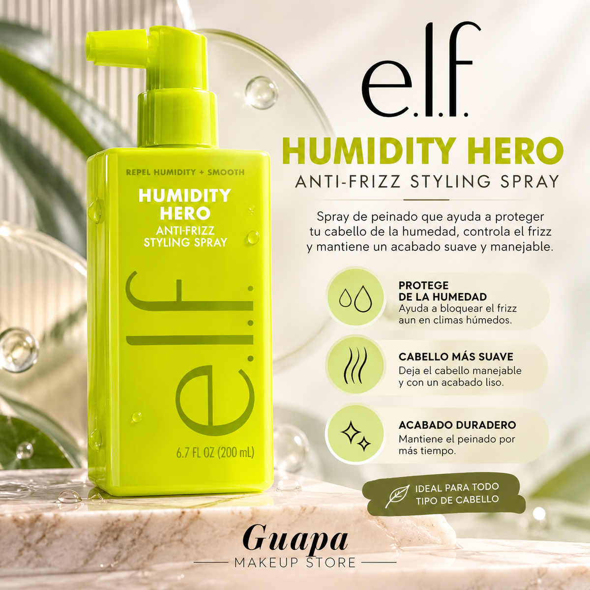 Anti-frizz Humidity Hero Styling Spray e.l.f