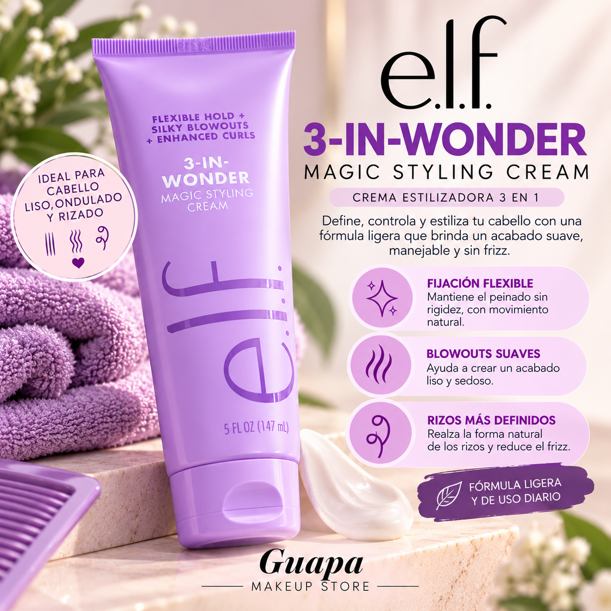 Leave-in 3-In-Wonder Magic Styling Cream e.l.f