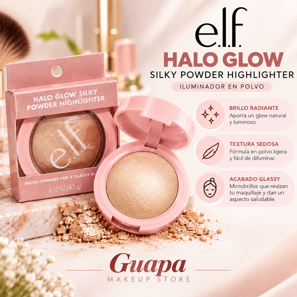 Iluminador Halo Glow Silky Powder e.l.f