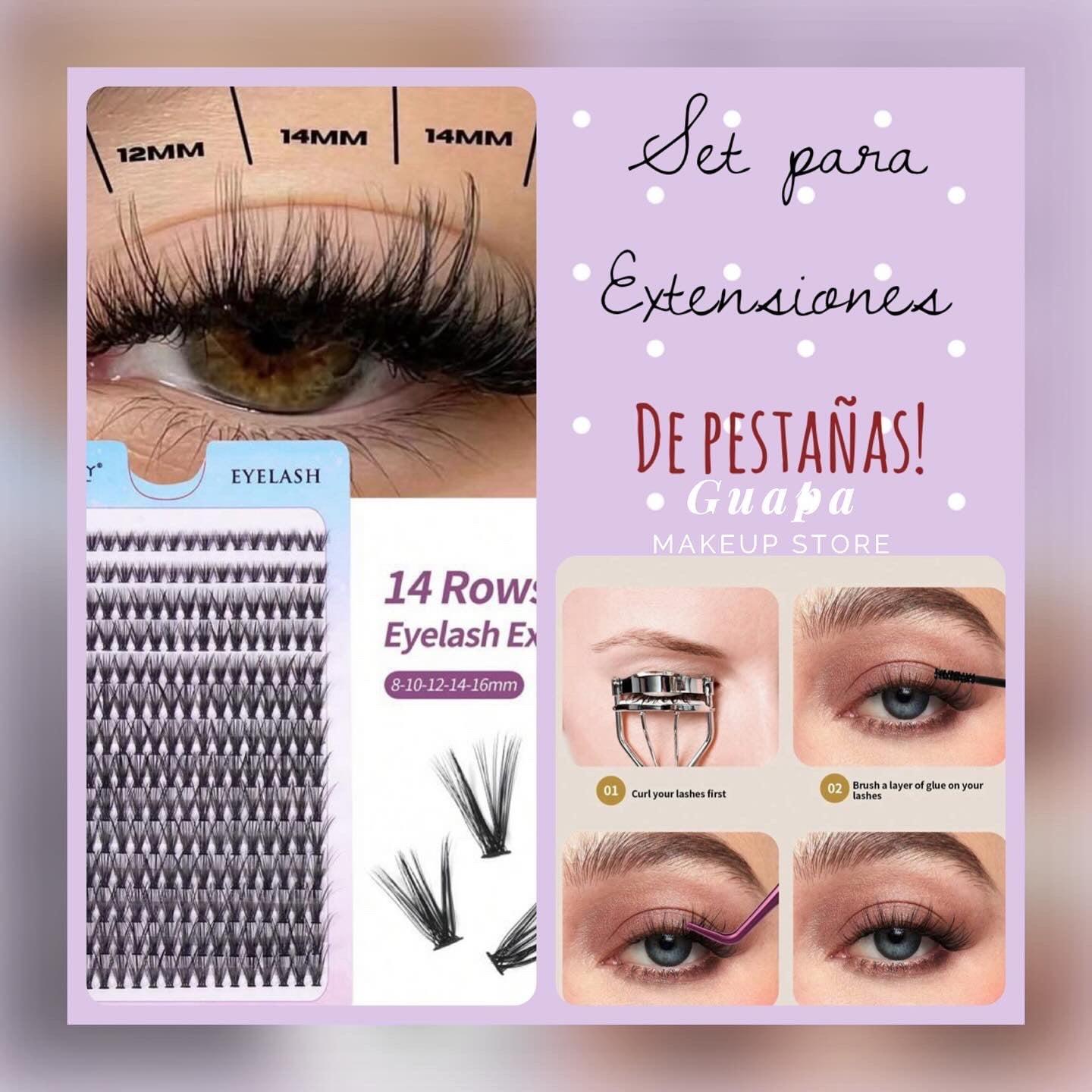 Set para extensiones de pestañas!