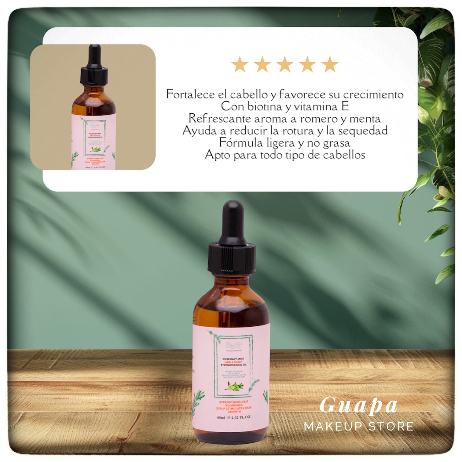 Tratamiento Aceite Fortalecedor del Cabello y Cuero Cabelludo de Romero y Menta Blest