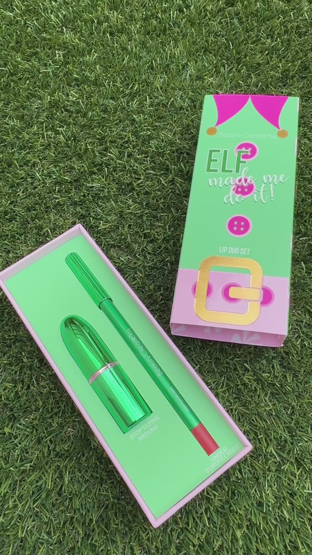 Labial colección navideña en set beauty creation